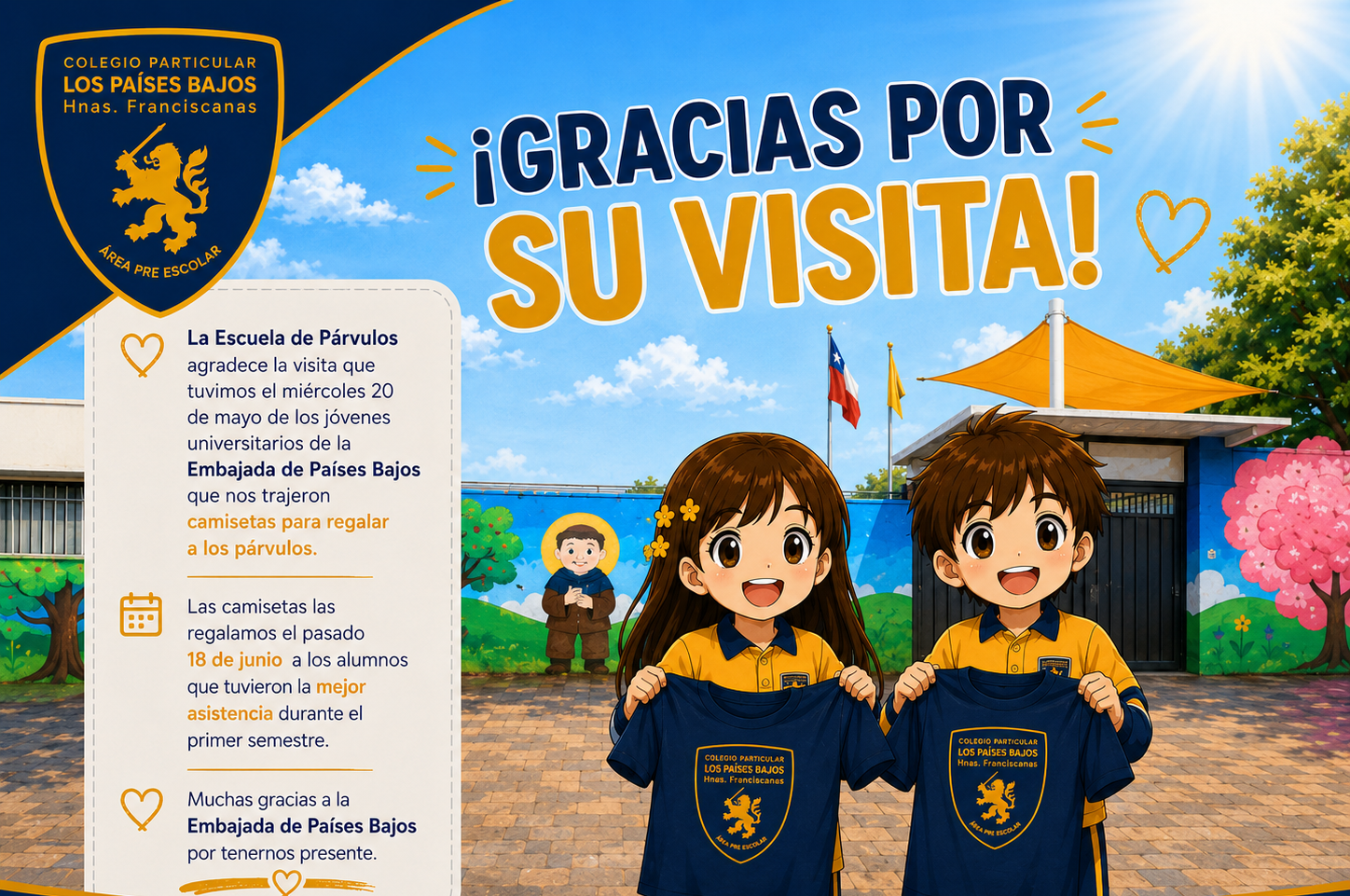 En este momento estás viendo Embajada de Países Bajos realiza significativo regalo de camisetas para nuestros párvulos