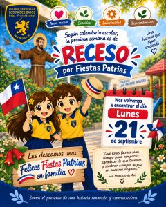 Lee más sobre el artículo Receso Fiestas patrias